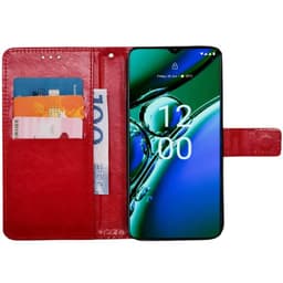 Lommebokdeksel 3-kort Nokia G42 - Rød
