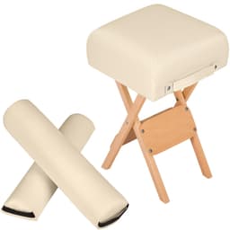 tectake Massageudstyr 1 skammel + 2 ruller 34 x 34 x 54 cm Beige