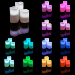 tectake 2 sæt med 3 LED stearinlys med farveskift 7.5 x 7.5 x 15 cm Hvid