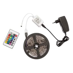 4x RGB LED bånd 5 m. med fjernbetjening - hvid