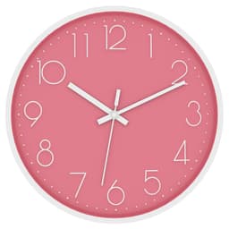 Vægur i30,5 cm diameter Ur (hvid - pink)