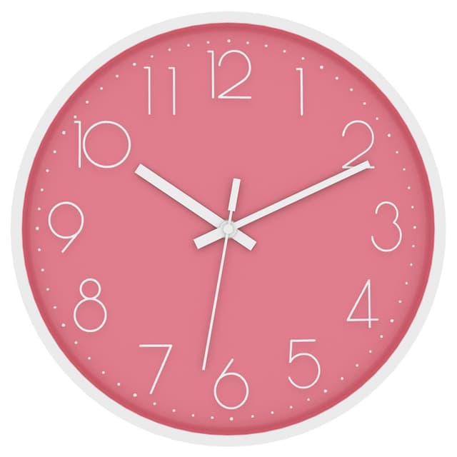 Vægur i30,5 cm diameter Ur (hvid - pink)