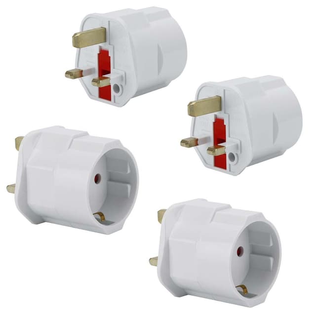 4x Stikkontaktadapter Rejsekonverter (britisk type g