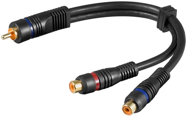 Goobay Y-adapterkabel, lyd, stereo RCA-kontakt til 1x RCA-kontakt, OFC, dobbeltskjermet