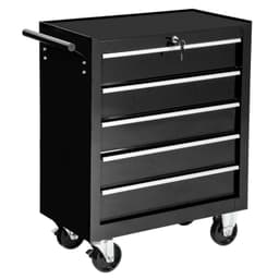 tectake Værktøjsvogn med 5 skuffer, variant 1 69 x 33 x 79 cm Sort