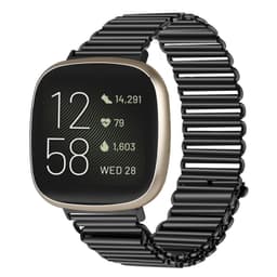 INF Klokkerem i rustfritt stål for Fitbit Sense 2/Versa 4 Sort