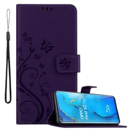 Oppo FIND X2 NEO lommebokdeksel Blomster deksel (lilla)