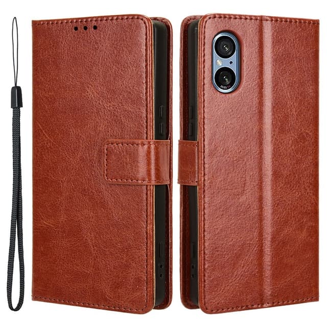 SKALO Sony Xperia 5 V Plånboksfodral i PU-Läder - Brun