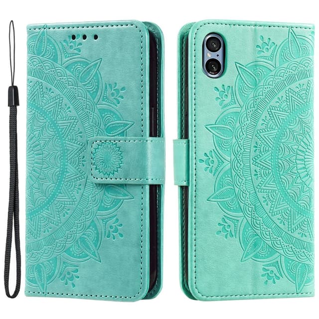 SKALO Sony Xperia 5 V Mandala lompakkokotelo - Turkoosi