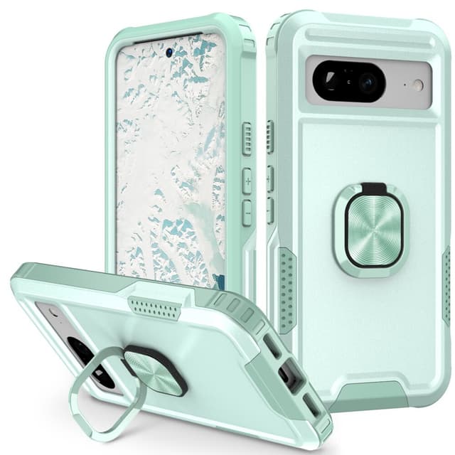 SKALO Google Pixel 8 Armor Hybrid Metallring skal - Turkos