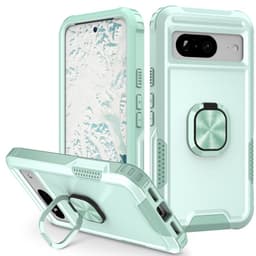 SKALO Google Pixel 8 Armor Hybridi metallirengas kuori - Turkoosi