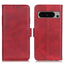 SKALO Google Pixel 8 Pro Premium Wallet Flip Cover - Rød