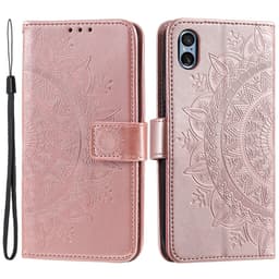 SKALO Sony Xperia 5 V Mandala lompakkokotelo - Ruusukulta