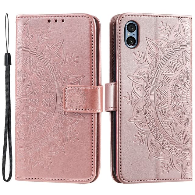 SKALO Sony Xperia 5 V Mandala Plånboksfodral - Roséguld