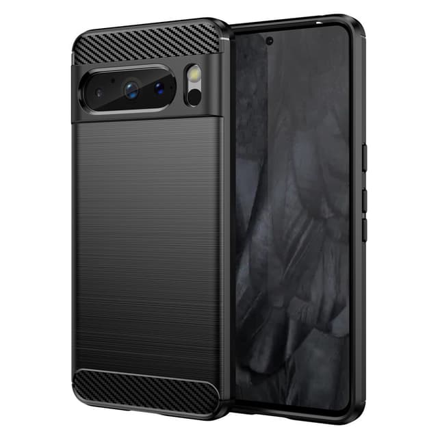 SKALO Google Pixel 8 Pro Armor Carbon Iskunkestävä TPU suojakuori - Musta