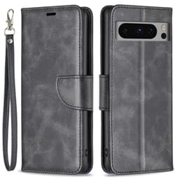 SKALO Google Pixel 8 Pro Flip Cover m. pung i PU-læder - Sort