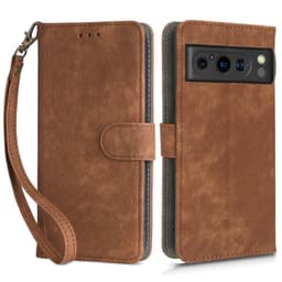SKALO Google Pixel 8 Pro Plånboksfodral i PU-Läder - Brun