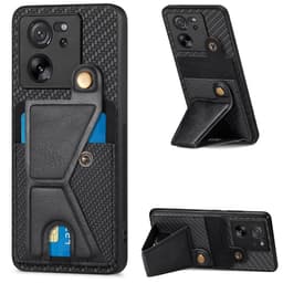 SKALO Xiaomi 13T/13T Pro Carbon Fiber Skal med Korthållare - Svart
