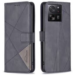 Xiaomi 13T/13T Pro BINFEN COLOR Embossed Plånboksfodral - Svart
