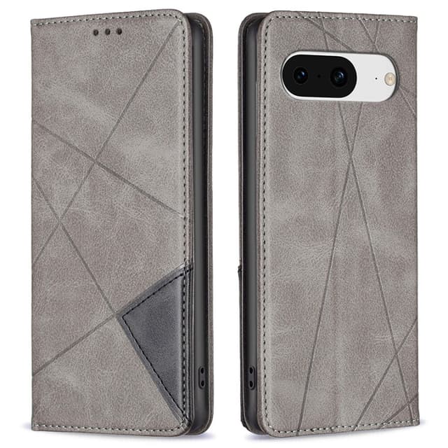 Google Pixel 8 BINFEN COLOR Embossed Plånboksfodral - Grå