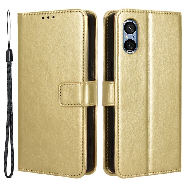 SKALO Sony Xperia 5 V Lompakkokotelo PU-nahkaa - Kulta