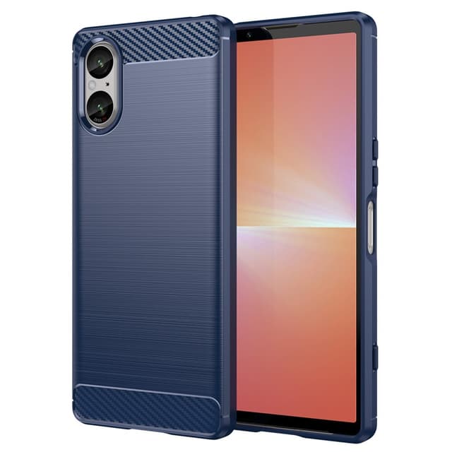 SKALO Sony Xperia 5 V Armor Carbon Stöttåligt TPU-skal - Blå
