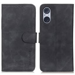 SKALO Sony Xperia 5 V KHAZNEH Plånboksfodral i PU-Läder - Svart