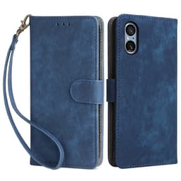 SKALO Sony Xperia 5 V Lompakkokotelo PU-nahkaa - Sininen