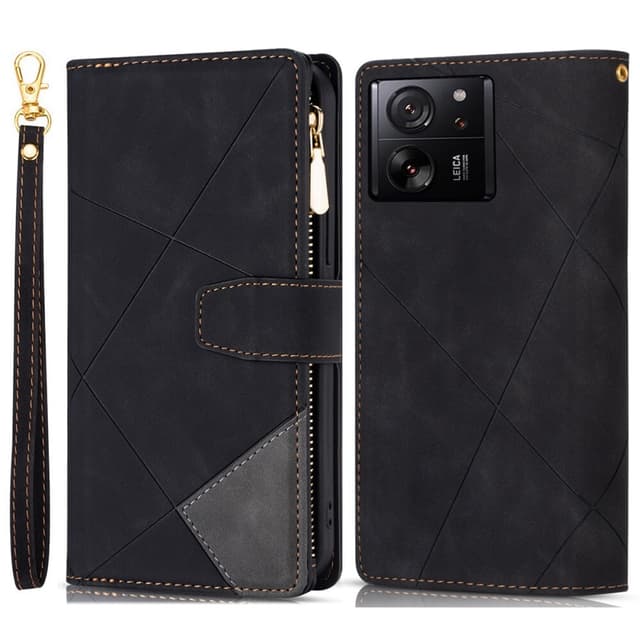 Xiaomi 13T/13T Pro BINFEN COLOR Embossed Plånboksfodral - Svart