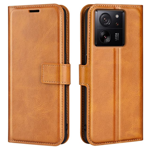 SKALO Xiaomi 13T/13T Pro Premium Plånboksfodral - Ljusbrun