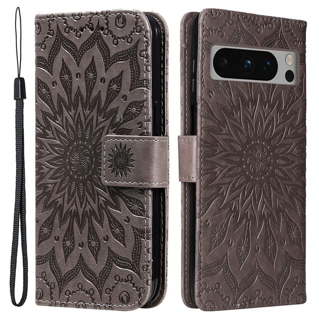 SKALO Google Pixel 8 Pro Mandala Plånboksfodral - Grå