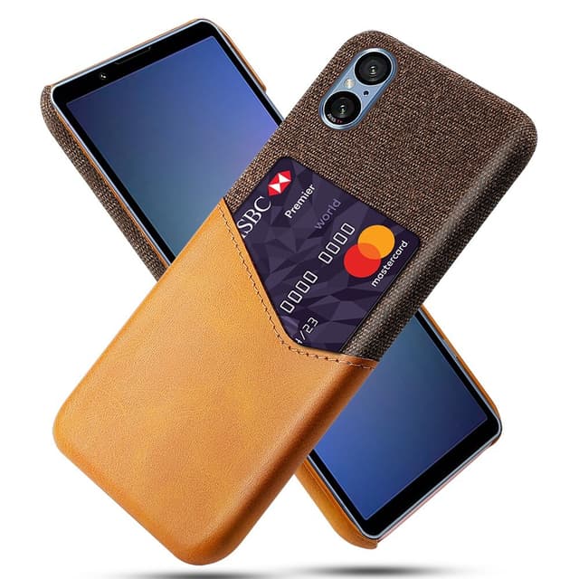 SKALO Sony Xperia 5 V Premium PU læder kortholder Cover - Brun