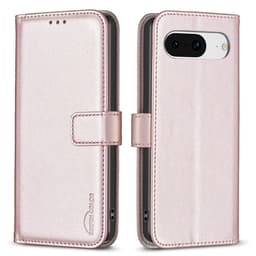 Google Pixel 8 BINFEN COLOR Præget Flip Cover - Rosa guld
