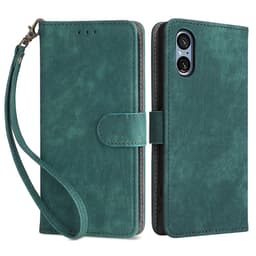 SKALO Sony Xperia 5 V Plånboksfodral i PU-Läder - Grön