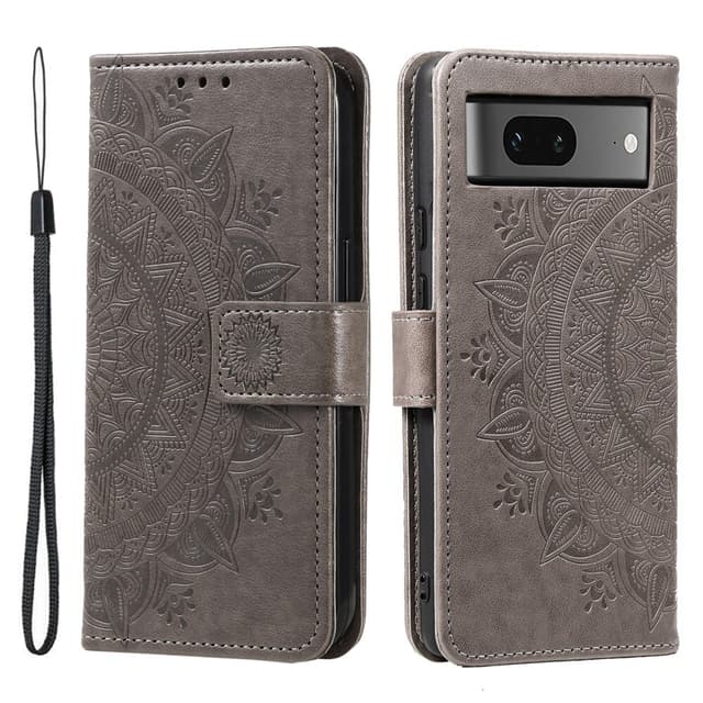 SKALO Google Pixel 8 Mandala Flip Cover - Grå