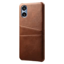 SKALO Sony Xperia 5 V PU-Läder Korthållare Skal - Brun