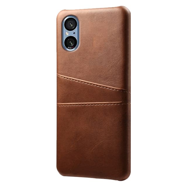 SKALO Sony Xperia 5 V PU-Läder Korthållare Skal - Brun