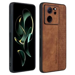 SKALO Xiaomi 13T/13T Pro AZNS PU-Läder Skal - Brun