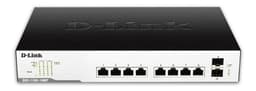 D-Link nettverksswitch, 8xRJ45, 2xSFP, PoE plus, Gigabit, black/sølv