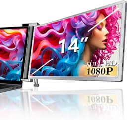 NÖRDIC Bærbar 14"" LCD-skjerm for bærbare datamaskiner 14-17,3"" FHD 1080P IPS med USB-C og Mini HDMI-port,