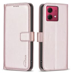 Motorola Moto G84 5G BINFEN COLOR Præget Flip Cover - Rosa guld