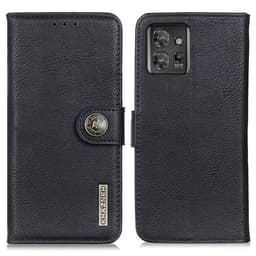 SKALO Motorola ThinkPhone 5G KHAZNEH Premium Lompakkokotelo PU-nahasta - Musta