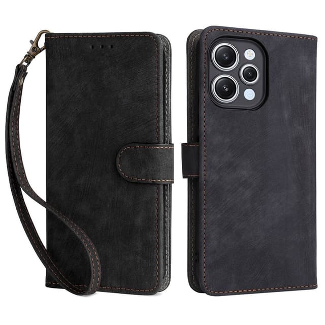 SKALO Xiaomi Redmi 12 4G/5G Plånboksfodral i PU-Läder - Svart