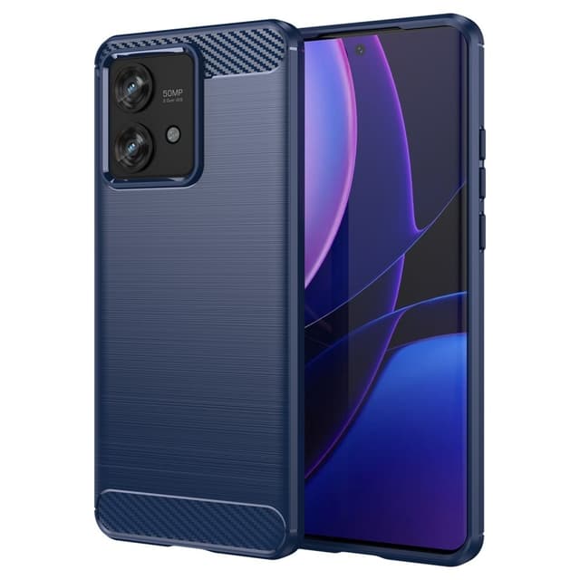 SKALO Motorola Edge 40 Neo 5G Armor Carbon Iskunkestävä TPU suojakuori - Sininen