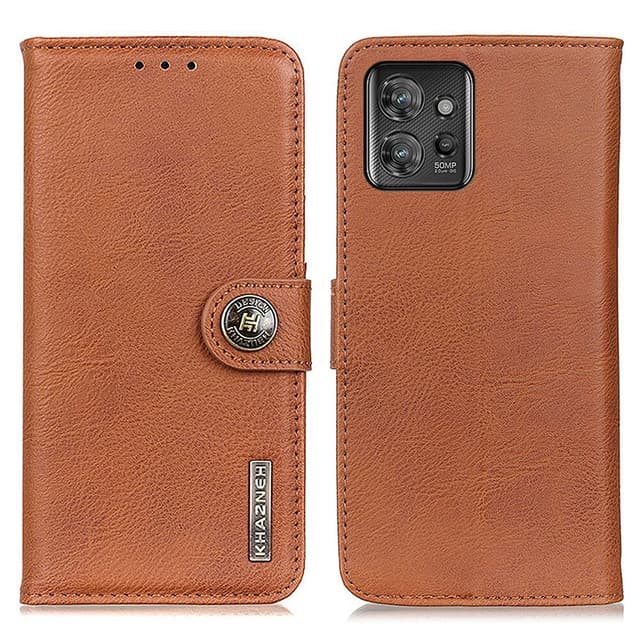 SKALO Motorola ThinkPhone 5G KHAZNEH Premium Plånboksfodral i PU-Läder - Brun