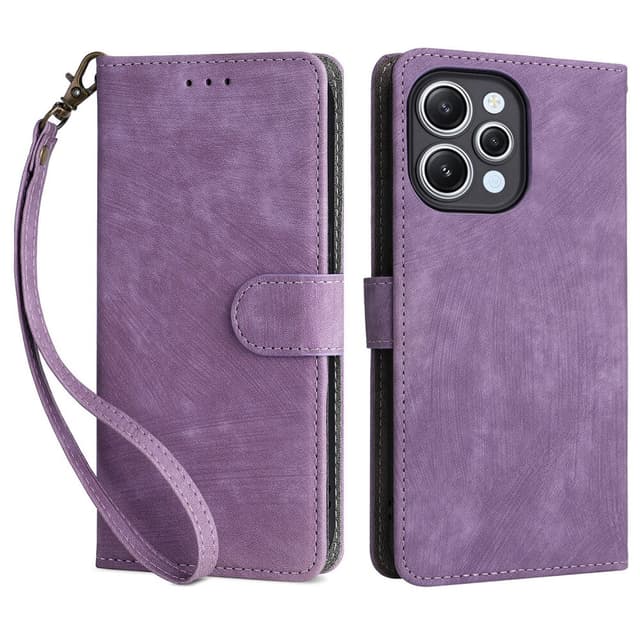 SKALO Xiaomi Redmi 12 4G/5G Flip Cover m. pung i PU-læder - Lilla