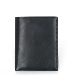 RFID pung, kortholder, slank og kompakt, ægte læder Sort