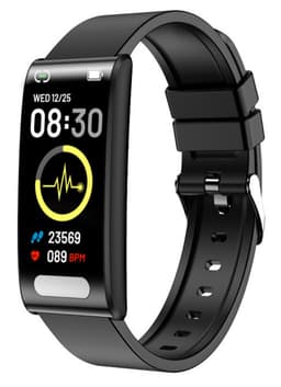 INF Aktivitetsarmbånd med EKG puls, blodsukker, blodtryk, søvn/stress Sort