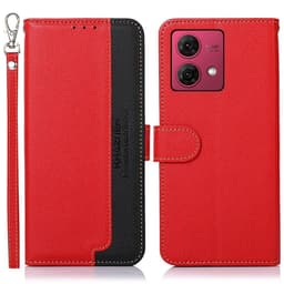 Motorola Moto G84 5G KHAZNEH Lommebok-deksel - Rød/Svart