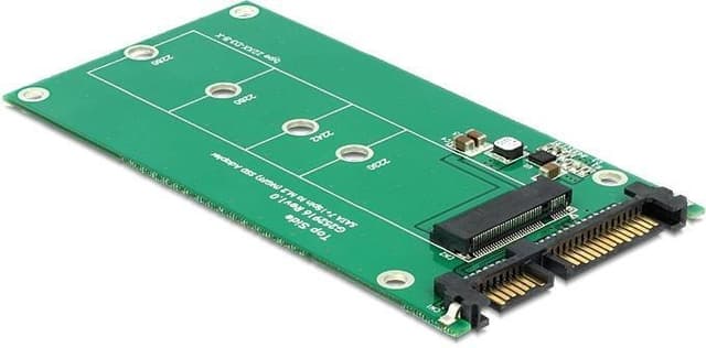 DeLOCK gränssnittskonverterare, SATA till M.2 (NGFF), 6Gb/s, grön